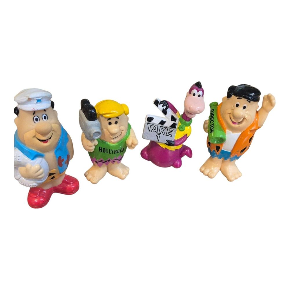 Vintage 1992 Flintstones Hollyrock 4” Figure Lot Of 4